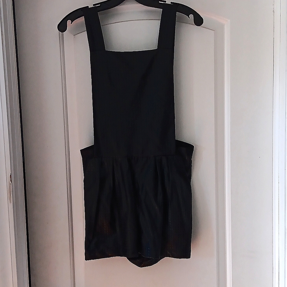 Faux leather, black romper
